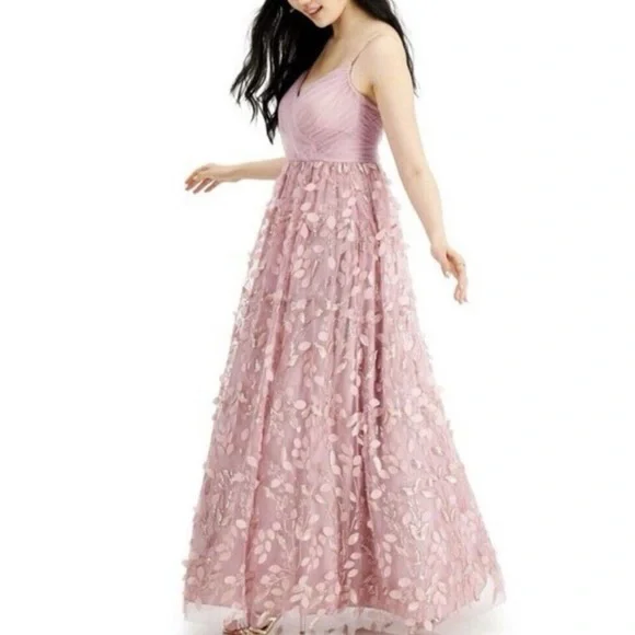 NWT TRIXXI Fit & Flare Floral Tulle Skirt Maxi Prom Dress - Size: 11 - Picture 3 of 12